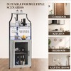 Corner Bar Cabinet with LED Strip, Glass Holder Adjustble Shelf, 5-Tiers Liquor Cabinet Bar Cabinet for Home, Corner Display Cabinet for Small Space - 4 of 4