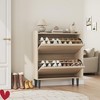 Shoe Cabinet with 2 Flip Drawers Wooden Shoe Organizer w/Adjustable Shelf Shoe Storage - 4 of 4