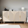 Storage Cabinet With Rattan Door,Adjustable Shelves,Buffet Cabinet - 59.06"Lx15.75"Wx31.5"H - Leovsnove - 2 of 4