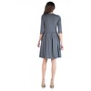 Womens Scoop Neck Three Quarter Sleeve Fit N Flare Knee Length Dress - 24seven Comfort Apparel™ - 3 of 4