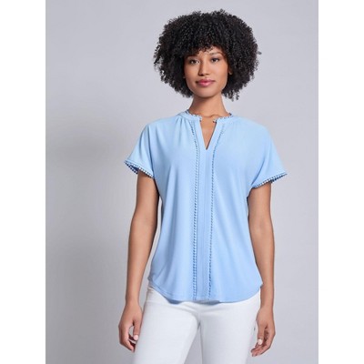 Jones New York Plus Size Split Neck Top