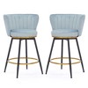 Counter Height Bar Stools Set of 2, 360° Swivel Upholstered Barstools with Backs and Metal Legs, 26" H Seat Height - 4 of 4