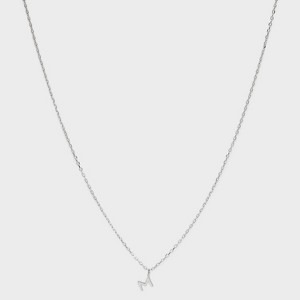 Sterling Silver Small Polished Initial Pendant Necklace - A New Day™ Silver - 1 of 4