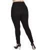 Memoi Women's Cotton Blend Denim Shaping Jean Leggings - 4 of 4