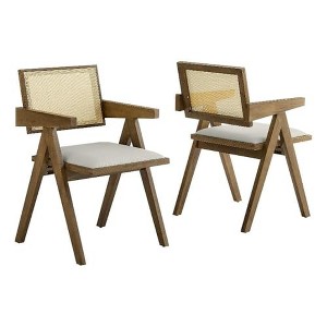 Modway  Thera Dining Armchairs Set of 2 in Weathered Oak Stone - 1 of 4