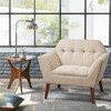 COWLOWN Mid Century Lounge Chair, Button Tufted Accent Chair with Armrests & Wood Legs - 3 of 4