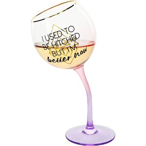 Pavilion Gift Company - Better Now - 11 oz Tipsy Stemmed Wine Glass - Drinkware - 1 of 4