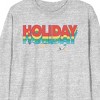 Looney Tunes Wile E. Coyote & Road Runner Holiday Crew Neck Long Sleeve Gray Heather Adult Tee - 2 of 4