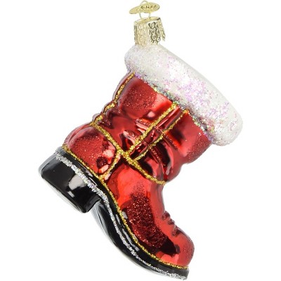 Old World Christmas Glass Blown Christmas Ornament, Santa Boot (With OWC Gift Box)