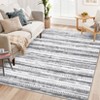 Washable Modern Geometric Rug Non Slip Low Pile Rug Soft Throw Floor Cover Foldable Indoor Carpet for Living Room Bedroom Playroom Nursery - 3 of 4