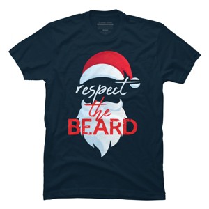Men's Design By Humans respect the beard santa claus funny christmas By iLCreative T-Shirt - 1 of 4