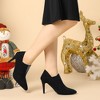 Allegra K Women's Pointy Toe Rhinestones Pull on Stiletto Heel Ankle Booties - 3 of 4