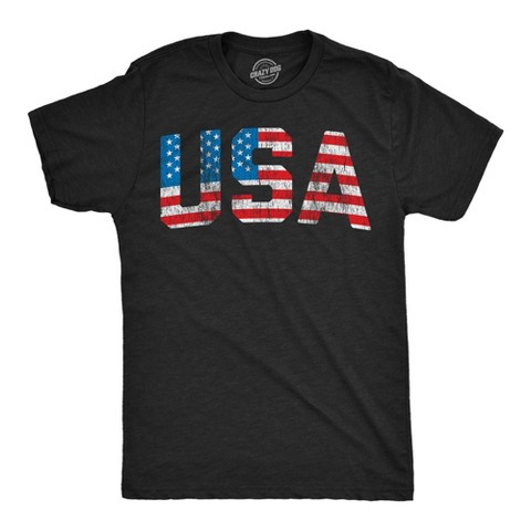 Мужские футболки Crazy Dog T-Shirts, Inc. Mens Vintage USA T Shirt Awesome Fourth Of July Graphic Tee for Men - Crazy Dog Men's T Shirt For Fourth Of July Black XL