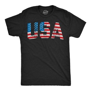 Mens Vintage USA T Shirt Awesome Fourth Of July Graphic Tee For Men - Crazy Dog Men's T Shirt - 1 of 4