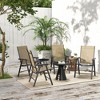 XIYUYEU 4PC Patio Dining Chairs with Metal Frame and Backrest,Modern Outdoor Dining Chairs,25.2 inch Chairs Suitable for Patio,Garden,Brown - 2 of 4