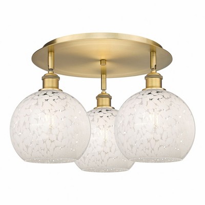 White Mouchette - 3 Light Flush Mount In Modern Style-11 Inches Tall and 19.75 Inches Wide