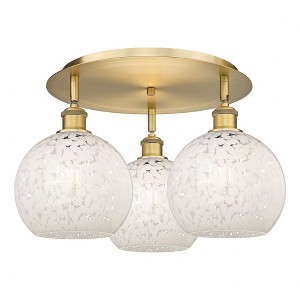 White Mouchette - 3 Light Flush Mount In Modern Style-11 Inches Tall and 19.75 Inches Wide - 1 of 1