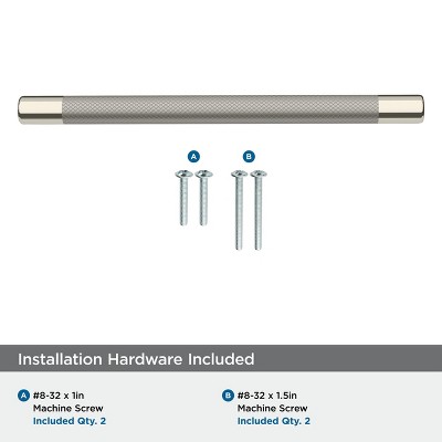 Polished Nickel and Stainless Steel Modern Cabinet Pull