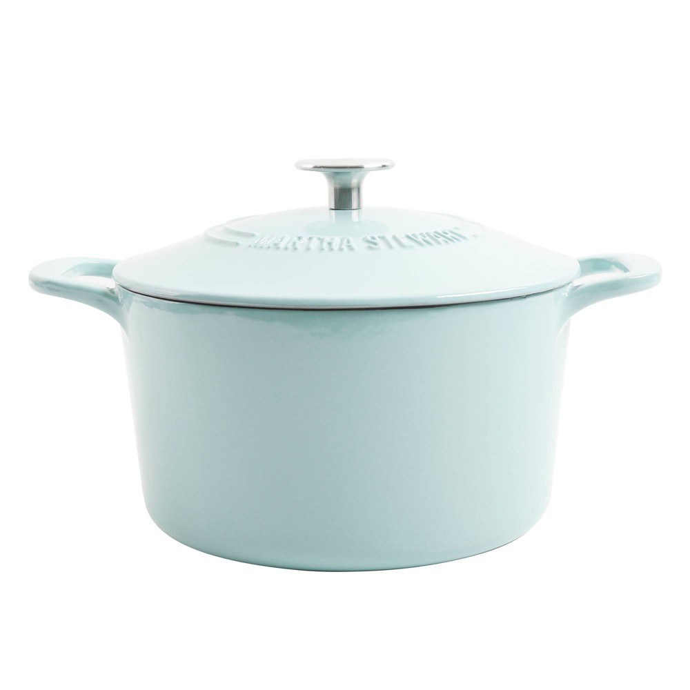 Martha Stewart Gatwick 7qt Enamel Cast Iron Dutch Oven Blue