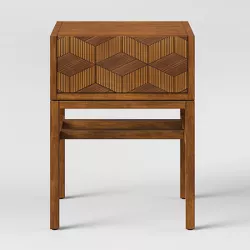 Tachuri Geometric Front Accent Table Brown - Threshold™
