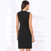 INSPIRE CHIC Women's Office Round Neck Sleeveless Zipper Front Midi Dress - 3 of 4