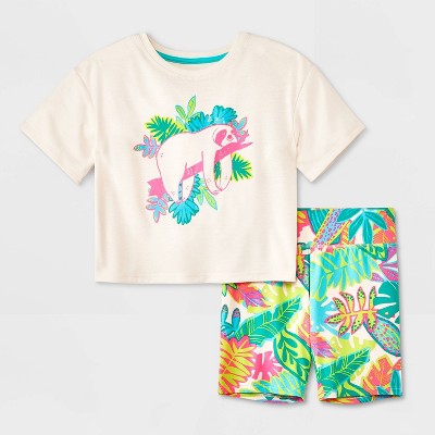 Girls' Bike Shorts Pajama Set - Cat & Jack™ : Target