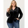 Agnes Orinda Women's Plus Size Elegant Lapel Long Sleeve Button Down Work Solid Blouses - 3 of 4