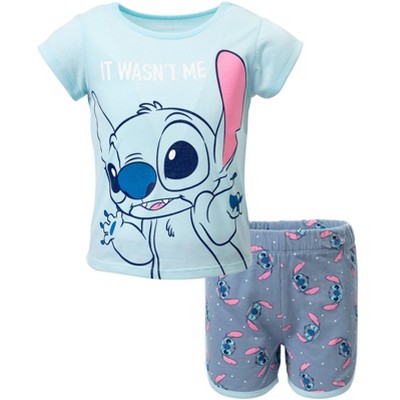 Disney Lilo & Stitch Girls T-Shirt and French Terry Shorts Outfit Set Little Kid to Big Kid