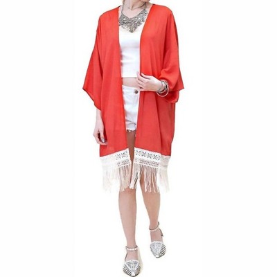 Women's Bohemian Crochet & Fringe Duster Jacket - KORI