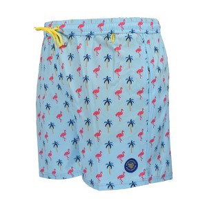 Banana Boat UPF50+ Men's Quick Dry Pink Flamingo Print Bathing Suit | Seafoam or Aqua - 1 of 3
