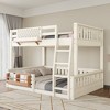 TIRAMISUBEST Twin XL/ Full XL/ Queen over Queen Size Kids Bunk Bed Frame with Pegboard Storage Box and Built-in Bookshelf - 2 of 4