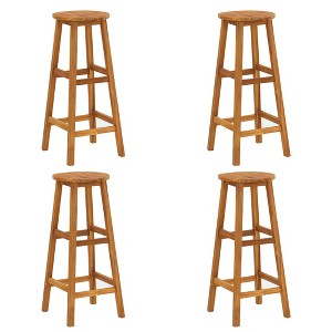 vidaXL Bar Stools 4 pcs Solid Acacia Wood - 1 of 4
