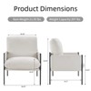 Syemin Accent Chairs Decorative Chair with Removable Cushion and Metal Stand for Living Room, Bedroom, Office, White, 28.54"*32.17"*31.1" - 2 of 4