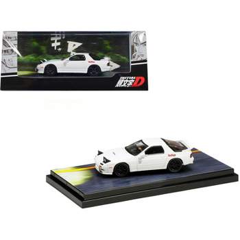 Mazda RX-7 (FC3S) RHD White "RedSuns" with Figure "Initial D" (1995-2013) Manga 1/64 Diecast Model Car by Hobby Japan