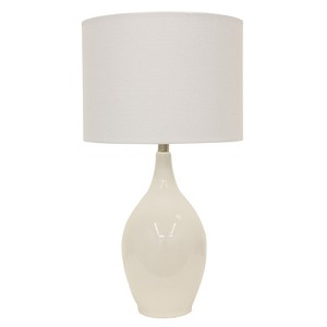 Anabelle Ceramic Table Lamp White (Lamp Only) - Decor Therapy
