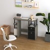 HOMLUX Simplistic Computer Desk Study Writing Workstation w/ Side Shelf & 2 Storage Bins - 3 of 4