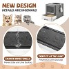 LunaLulinlk gray Upgraded oversized cat litter box with scoop, upgraded adjustable door cat litter box with enlarged drawer - 2 of 4
