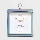 Silver Plated Two-Tone 'Mom' Cubic Zirconia Pendant Necklace - Silver