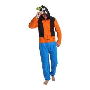 Disney Goofy Adult Long Sleeve Hooded Cosplay Onesie Costume Union Suit - 1 of 4