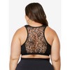 Leading Lady The Indy - Cotton Front-closure Lace Racerback Bra In Black,  Size: 36ab : Target