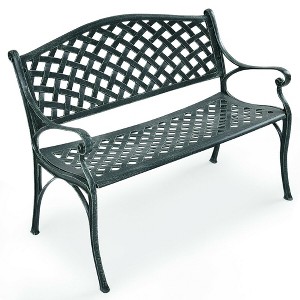 Costway 40'' Outdoor Antique Garden Bench Aluminum Frame Seats Chair Patio Garden Furni - 1 of 4