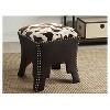 Baxton Studio Sally Modern and Contemporary Cow Print Patterned Fabric Faux Leather Upholstered Accent Stool with Nailhead Brown: Vinyl Upholstery - 4 of 4