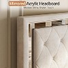 AMERLIFE Bed Frame with LED Headboard & Footboard, Velvet Upholstered, No Box Spring Needed - 4 of 4