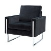 Idmon Modern Tufted Wooden velvet Club Chair with Metal Legs for Bedroom and Living Room | ARTFUL LIVING DESIGN - 2 of 4