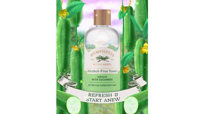 Humphreys Witch Hazel with Cucumber Refresh Alcohol-Free Toner - 8 fl oz, 2 of 9, play video