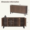 Buenhomino 63" Buffet Cabinet With Storage, Large Sideboard Kitchen Cabinet With 4 Fluted Doors - 2 of 4