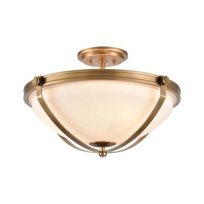 Elk Home Connelly 3 - Light Semi-Flush Mount in  Natural Brass