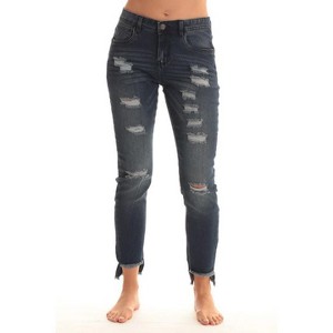 Just Love Denim Wash Ripped Jeggings for Women - 1 of 3