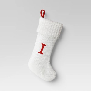 Knit Monogram Christmas Stocking White - Wondershop™ - 1 of 3