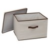 Household Essentials Wide Storage Box With Lid Natural With Brown Trim :  Target